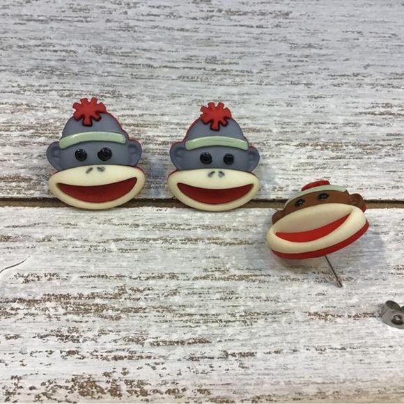 2/$10.00 Monkey Sock Earrings - Picture 2 of 4